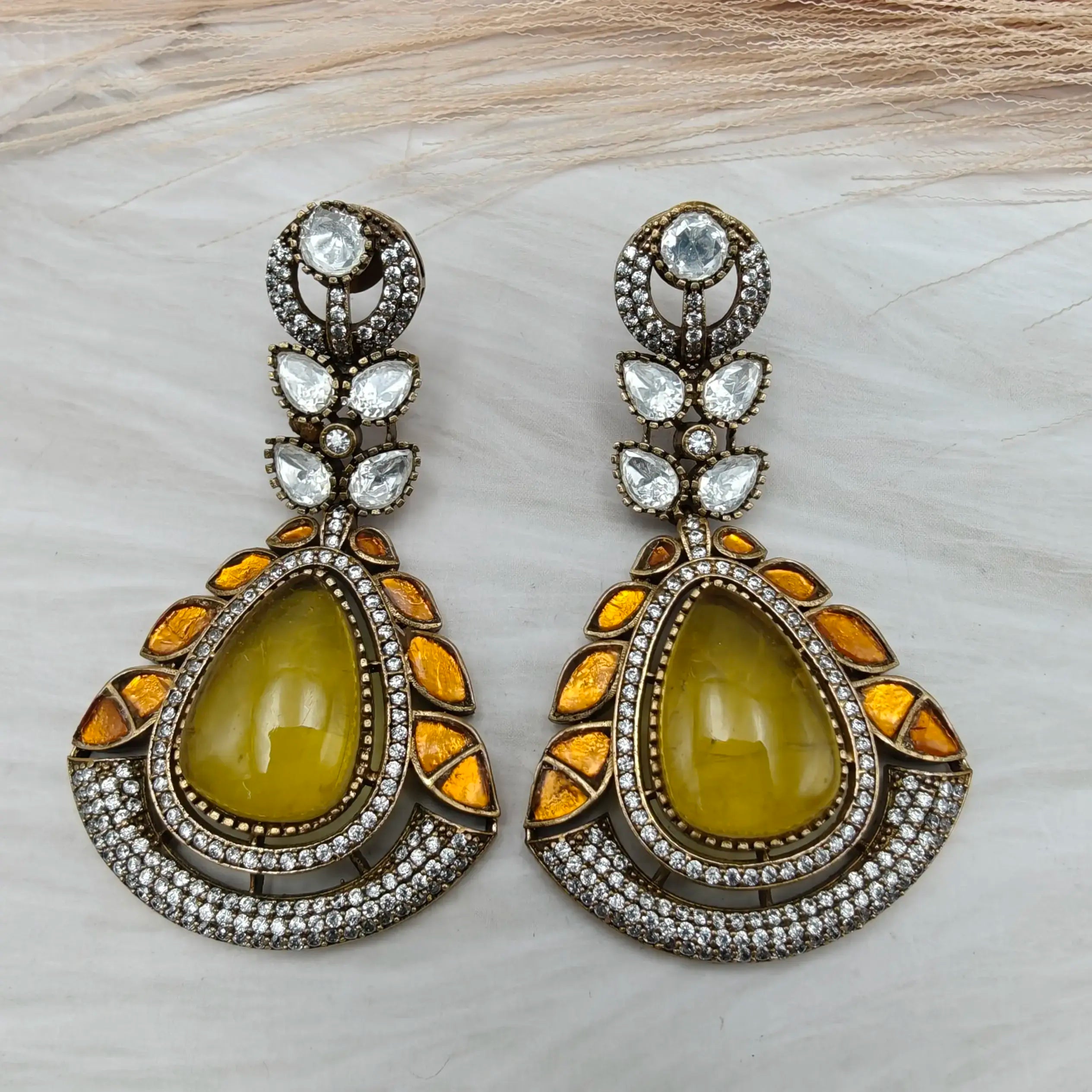 Noorvi Doublet Earrings - Gold Yellow