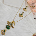 Sarthi Tourmaline Doublet Amrapali Brass Fusion Pendant Set - Green
