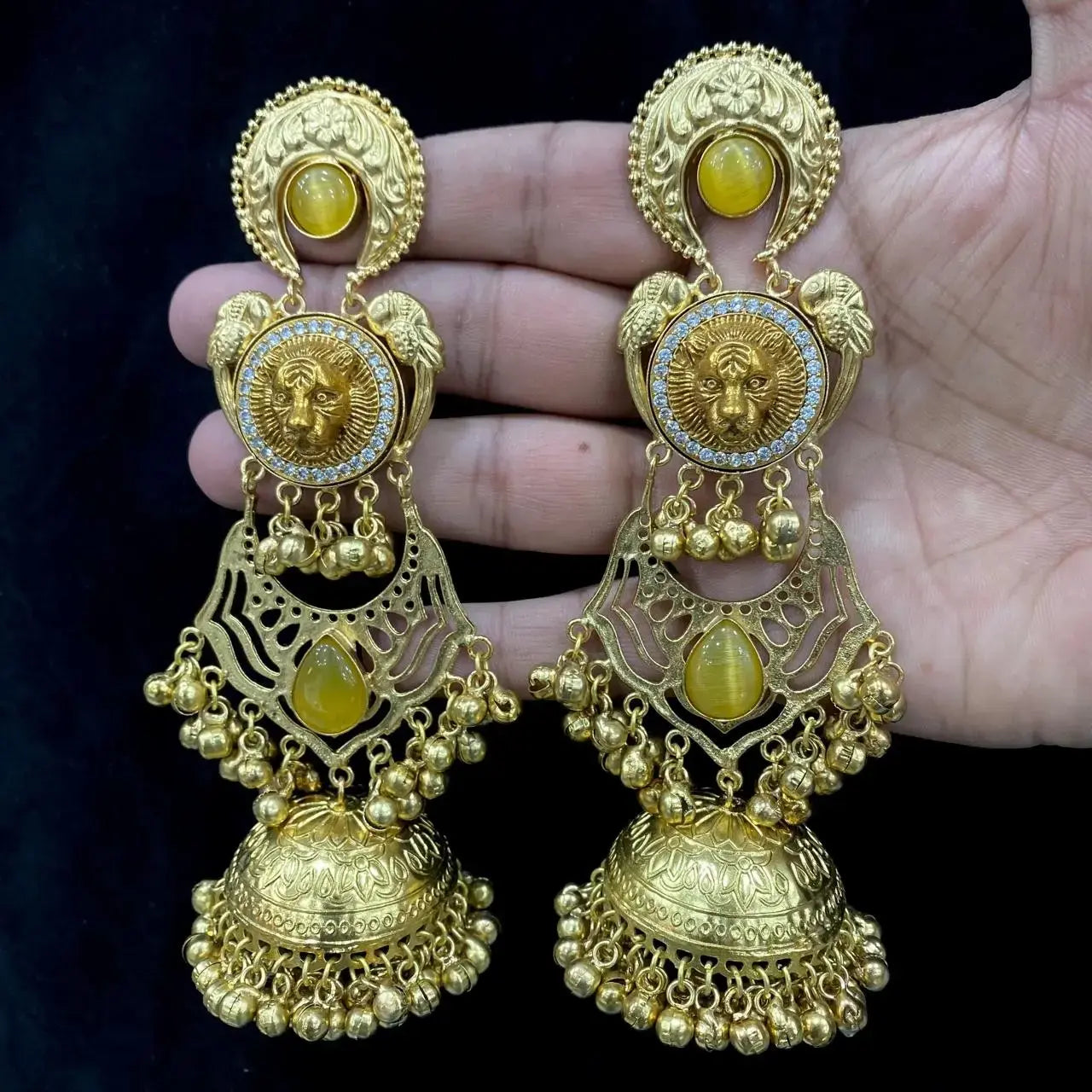 Bagh Amrapali Brass Fusion Earrings - Yellow