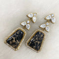 Ankahee Moissanite And Tourmaline Doublet Statement Earrings - Black