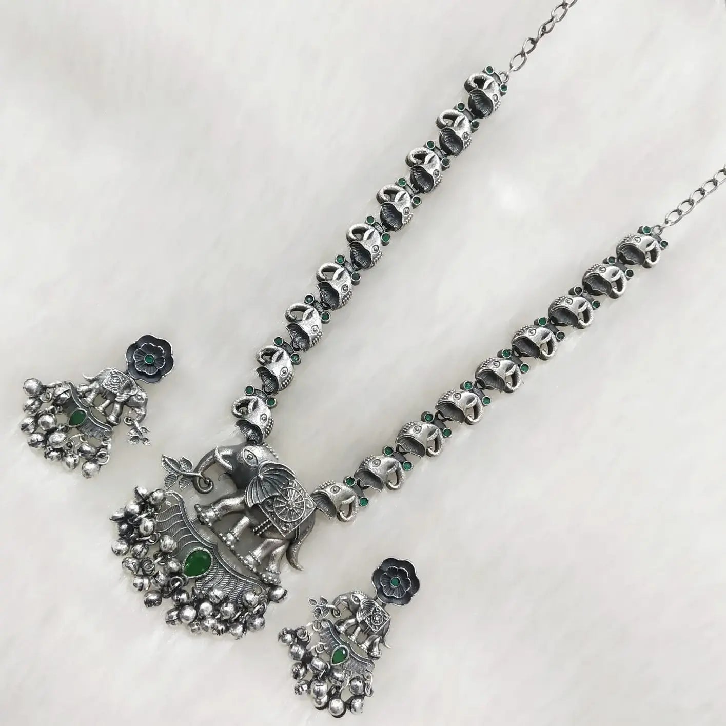 German Silver Gajani Necklace Set
