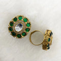 Tanika Polki Kundan Finger Ring - Green