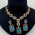 Ishq Monalisa Necklace Set- Sky Blue