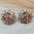 Noorani Lotus Moissanite Studs - Ruby