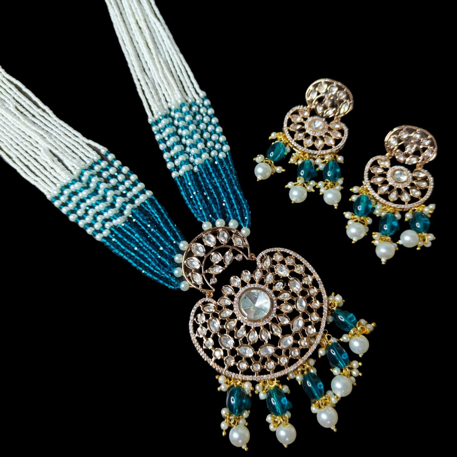 Aastha Long Necklace - Turquoise