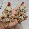 Reba Amrapali Brass Fusion Earrings - Ruby Green
