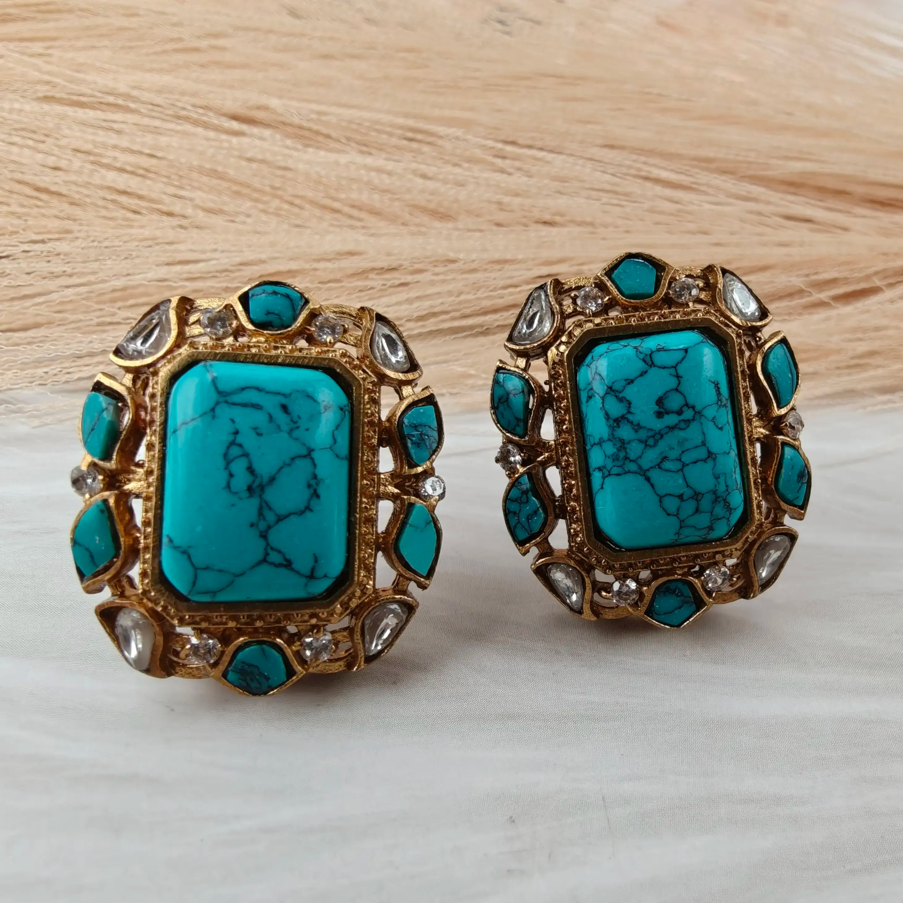 Lavya Studs - Turquoise