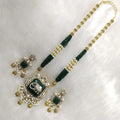 Mishti Elephant Monalisa Necklace Set- Green