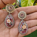 Saya Statement Premium Earrings- Pink