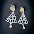 Tia Stylish AD Earrings- Peach N White