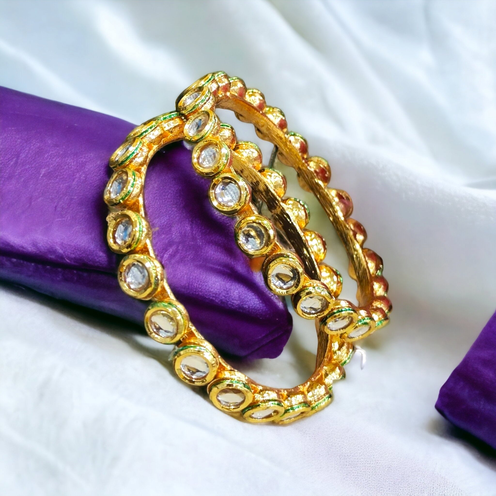 Kundan Bangle- Round Shape