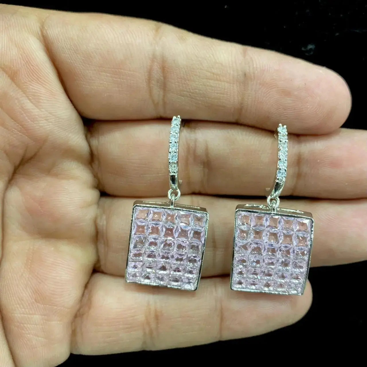 Rimjhim AD Crystal Earrings- Blush Pink