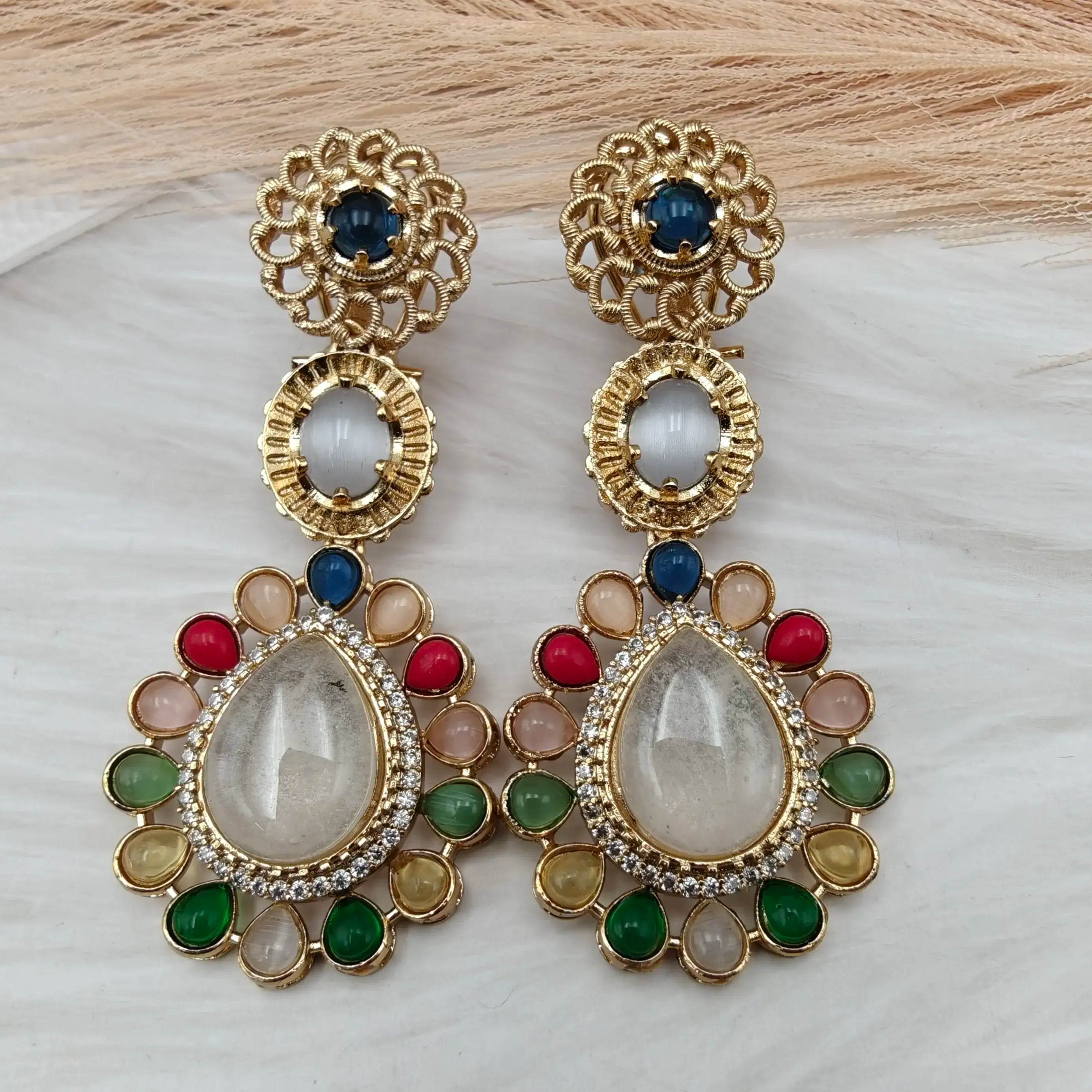 Moyna Sabya Inspired Statement Earrings - Multi 1