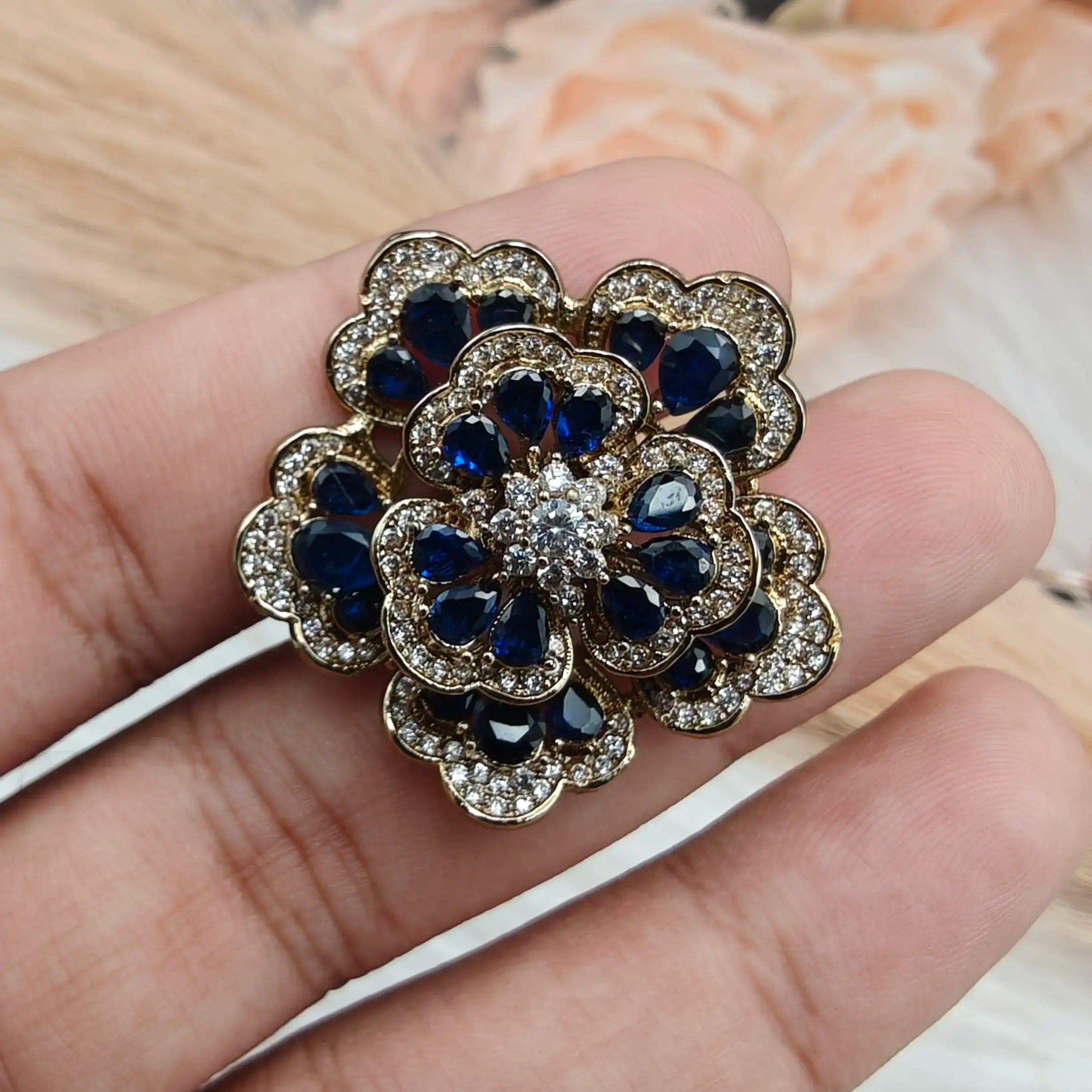 Floria Cocktail Ring - Blue