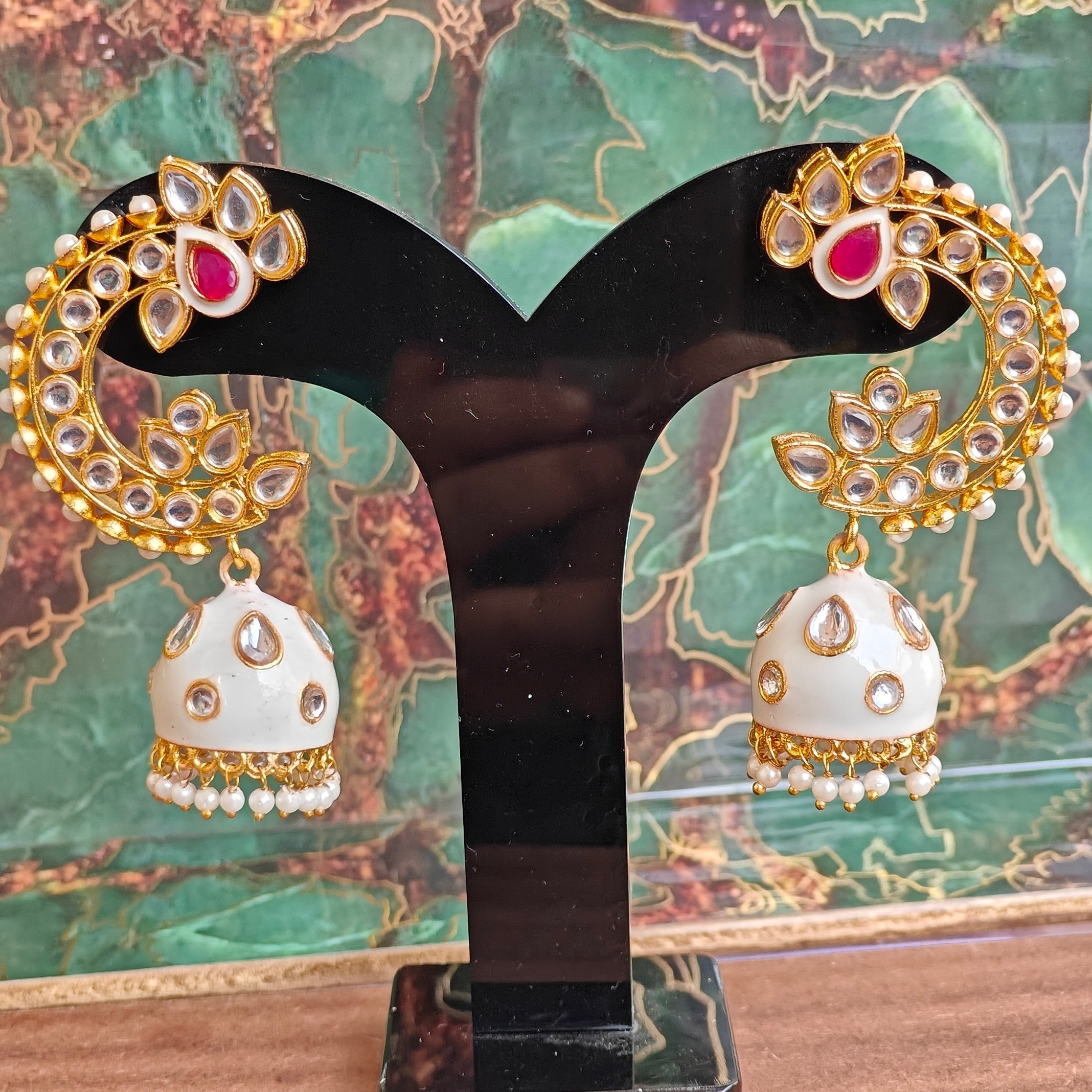 Stunning Jhumki - White