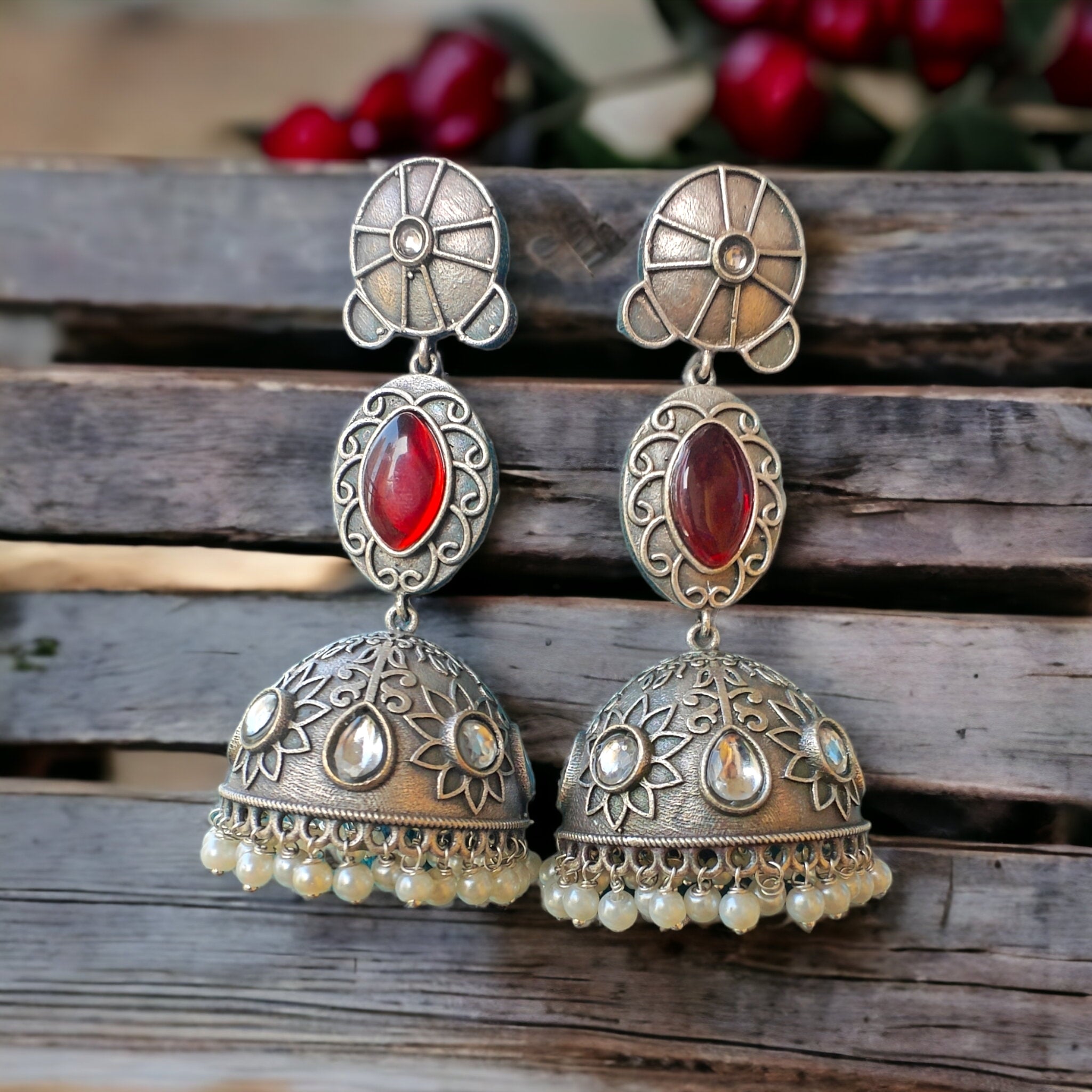 Gazal Jhumki - Red