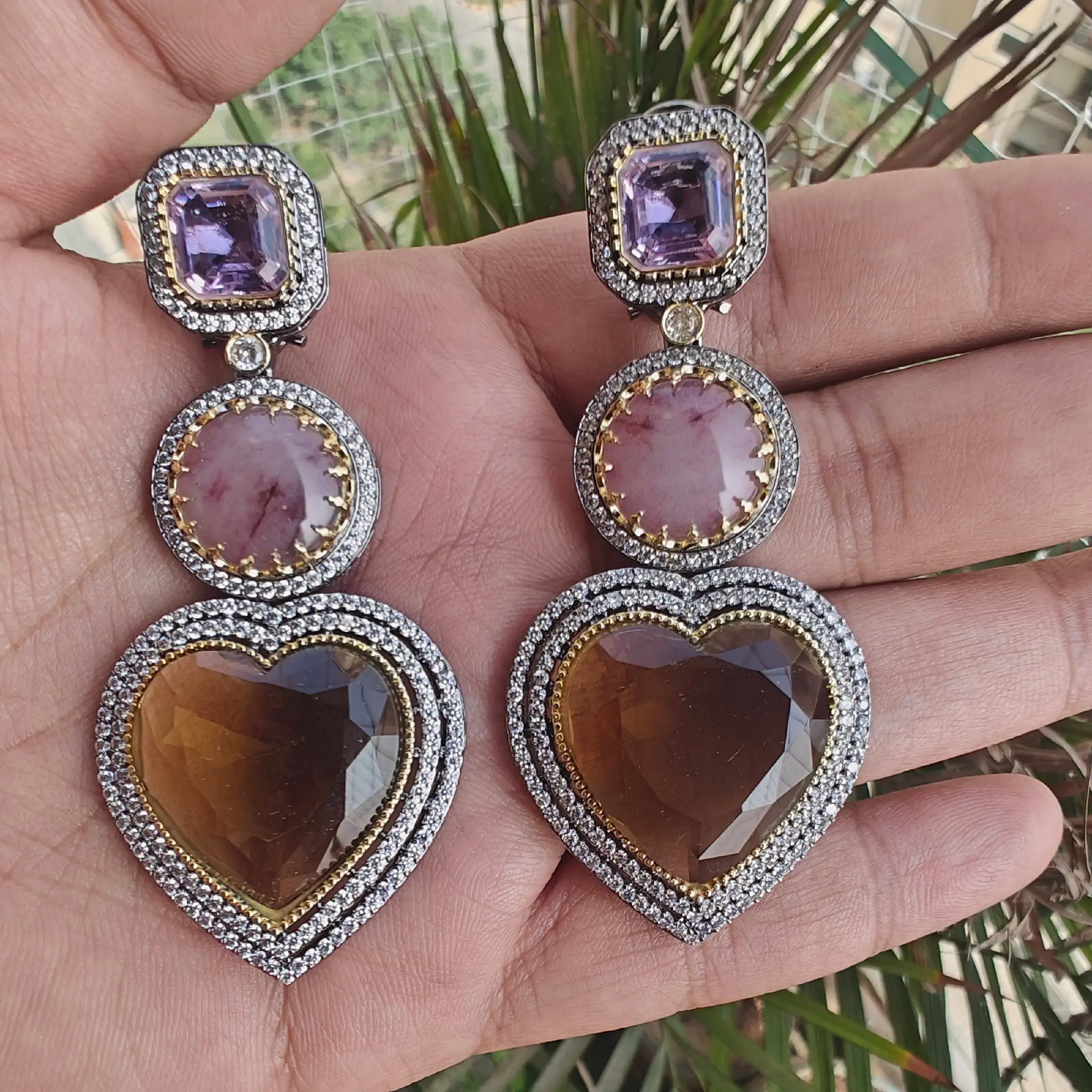 Ishq Statement Earrings- Coffee Brown