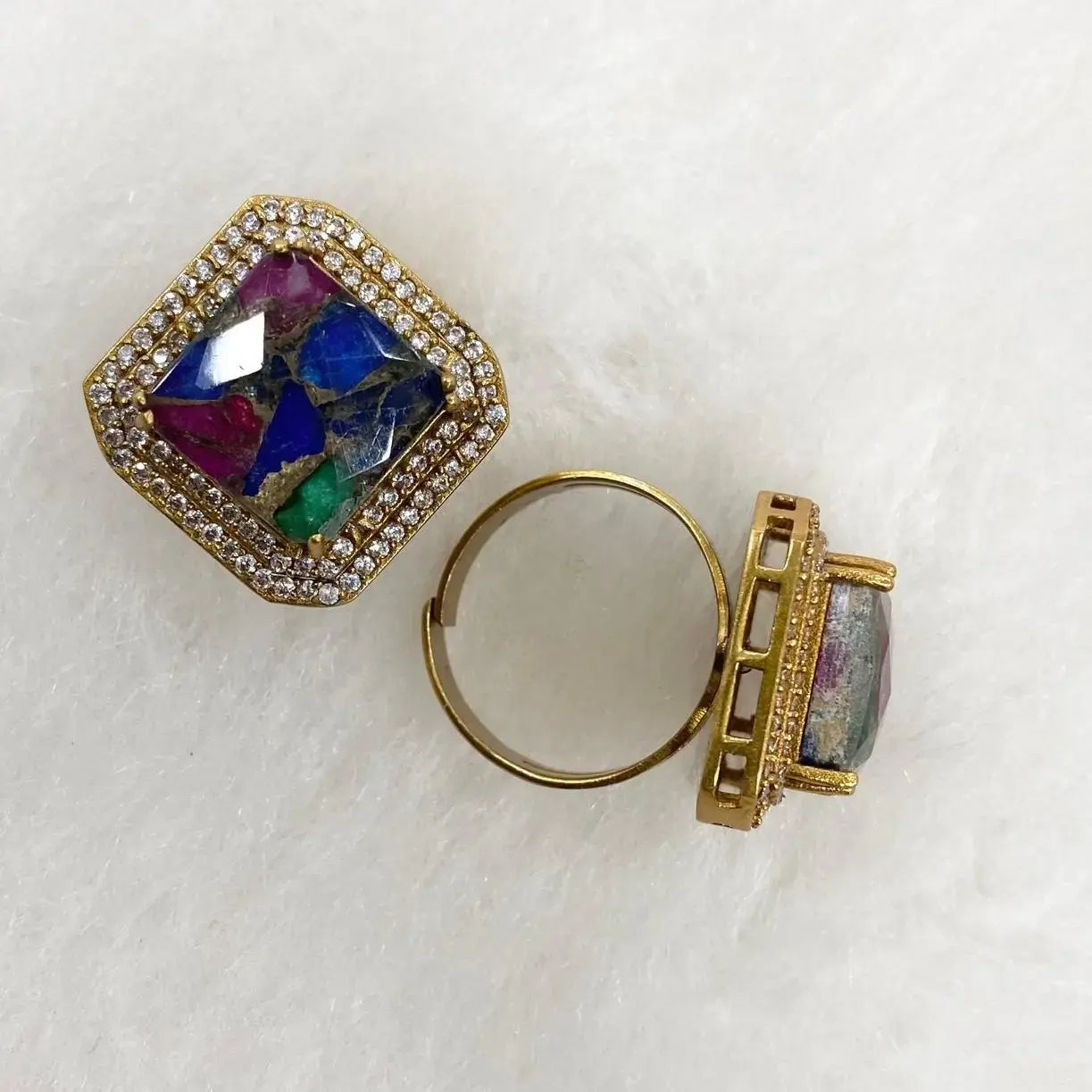 Ariya Tourmaline Doublet Finger Ring - Multi