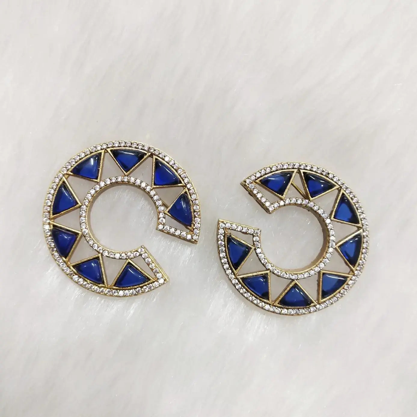 Inkari Statement Earrings- Blue