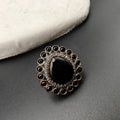 Mrinal Monalisa Adjustable Finger Ring- Black