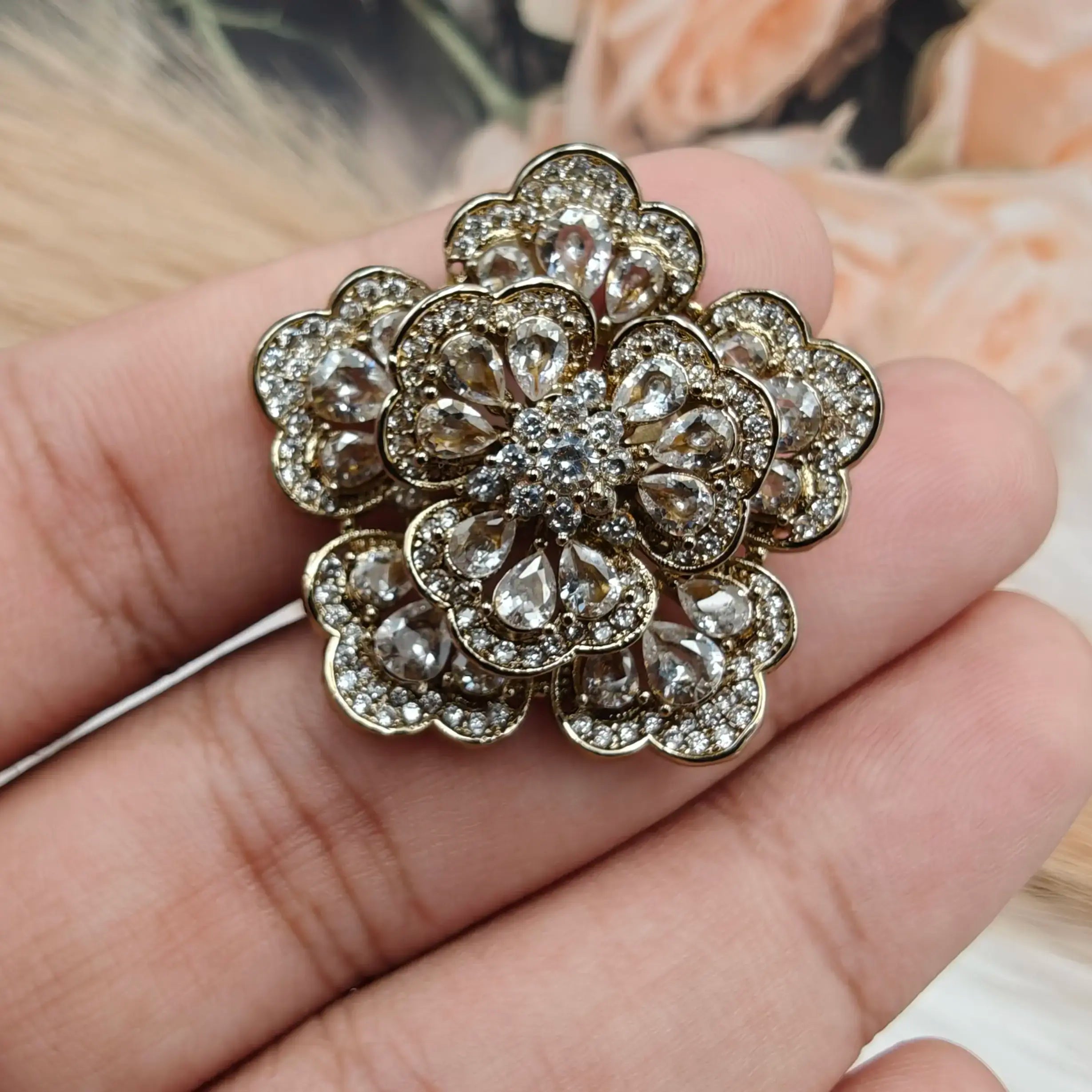 Floria Cocktail Ring - Clear