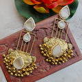 Madhaniya Amrapali Brass Fusion Earrings - White