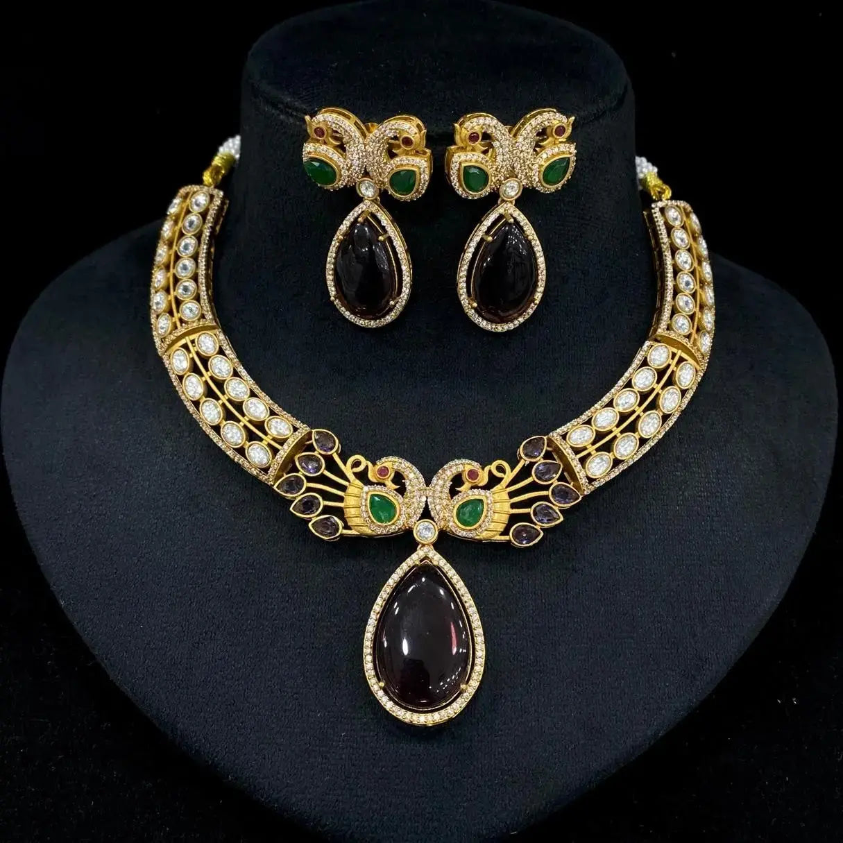 Sheeba Morni Necklace Set - Wine