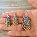Ruhi Hand Painted Pendant Set- Wood Brown