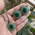 Mrinal Monalisa Pendant Set- Green