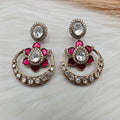 Manvi Talpe Stones Uncut Polki Earrings- Ruby