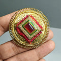 Zamira Amrapali Brass Fusion Ring- Red