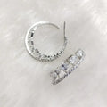 Poornima AD Hoop Earrings- White