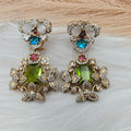 Sabyasachi Inspired Trisha Premium Earrings - Parrot green