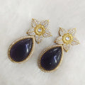 Flower Monalisa Earrings- Wine