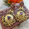Neeti Brass Fusion Bird Earrings - Wine