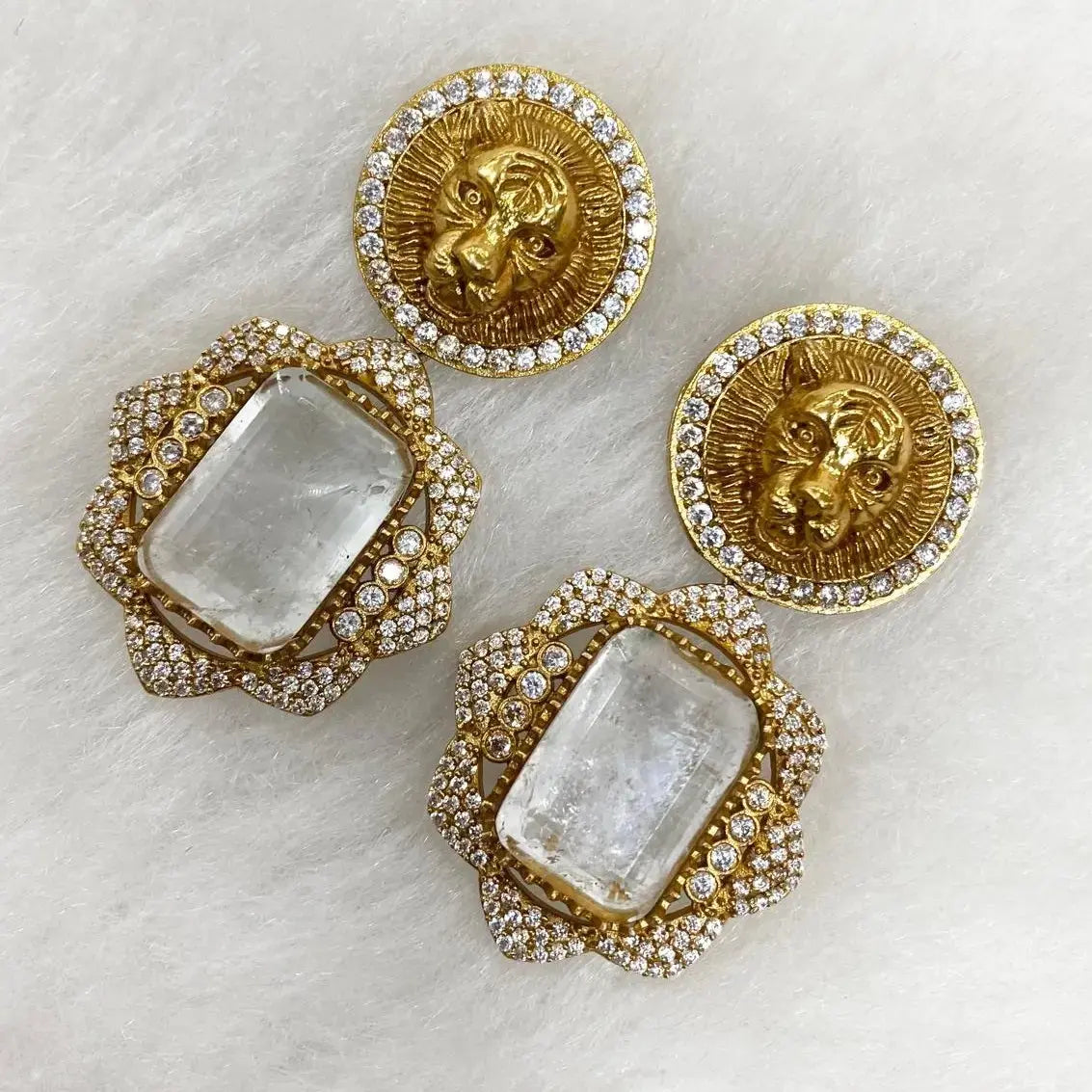 Sabyasachi Inspired Elekha Doublet Earrings - White
