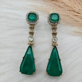 Sabyasachi Inspired Dua Doublet Drop Earrings - Emerald Green