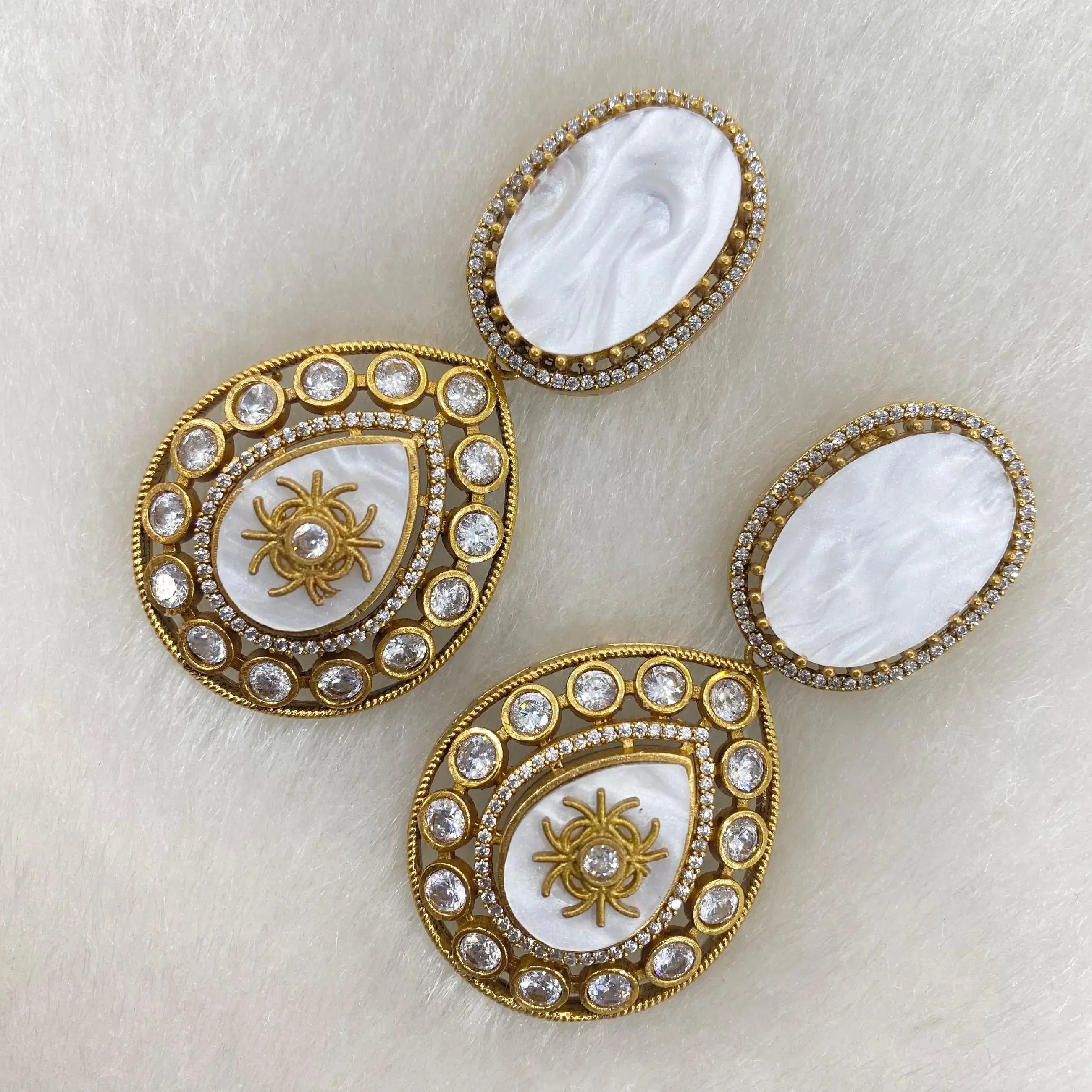 Roohani sabyasachi Inspired Earrings- White