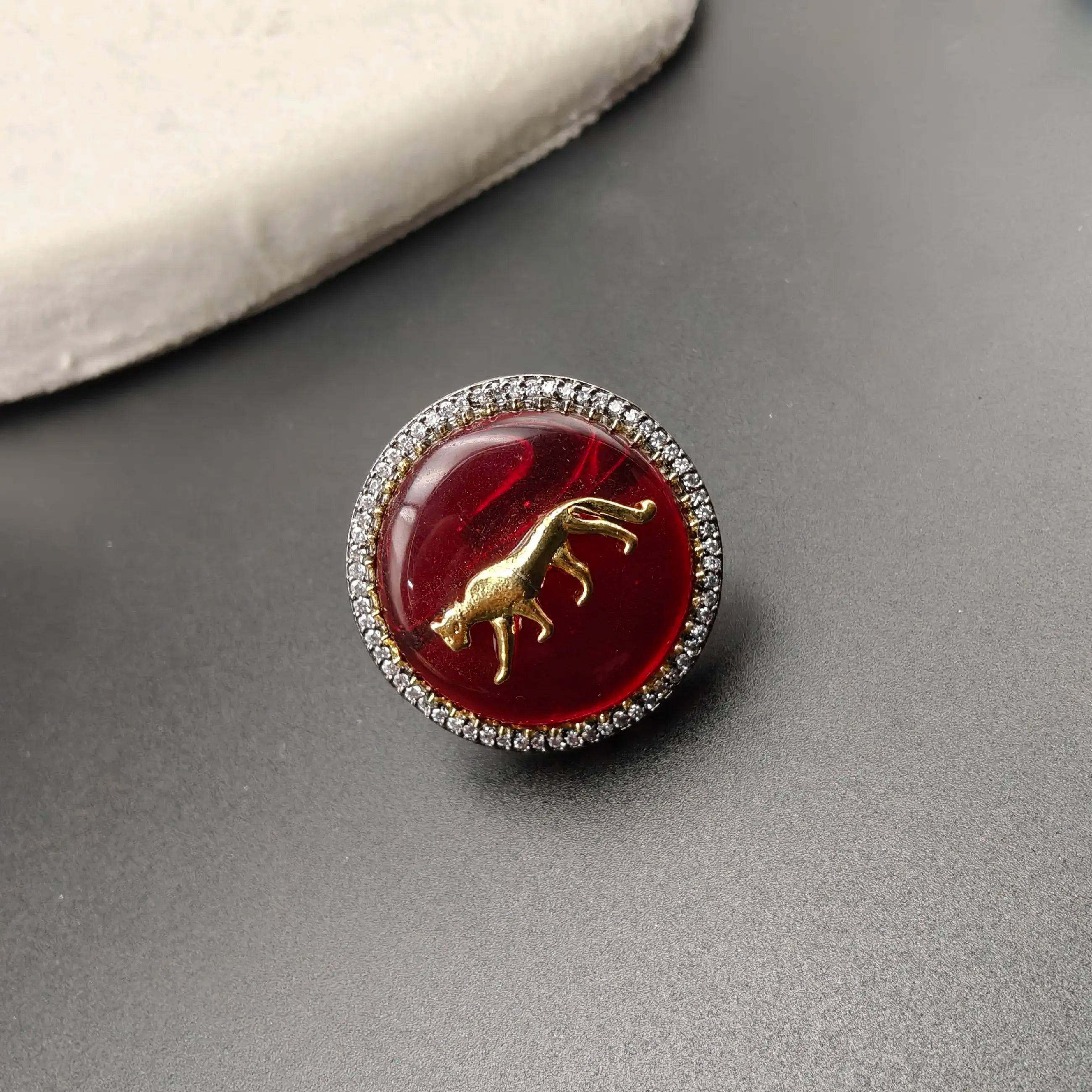 Sabyasachi Jaguar Monalisa Ring- Maroon