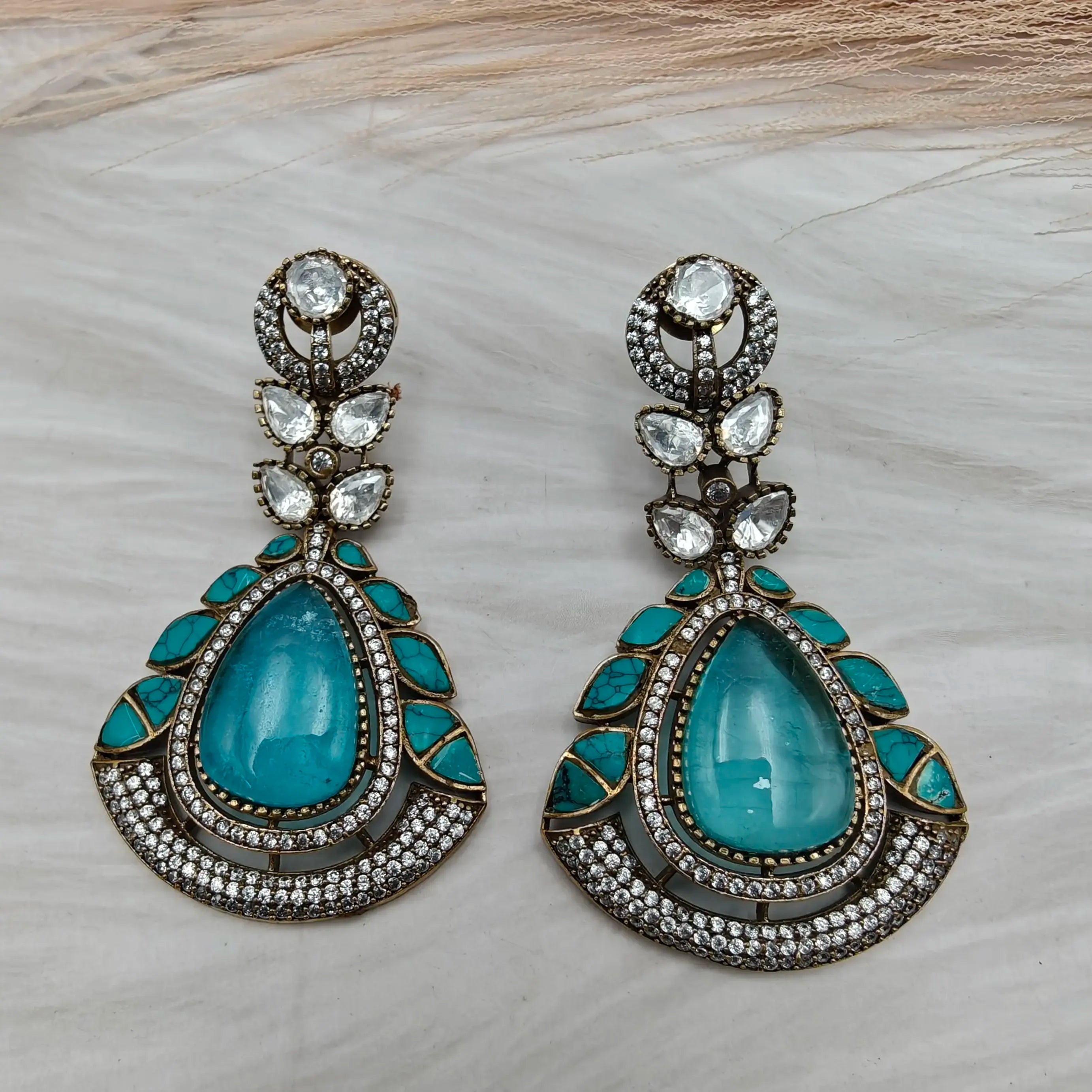 Noorvi Doublet Earrings - Turquoise