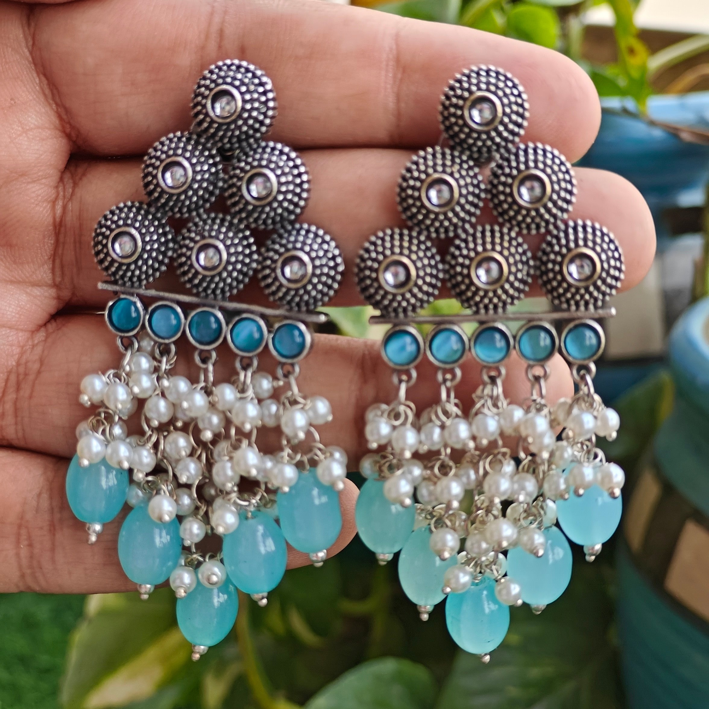 Anaisha Silver Earring - Sky Blue