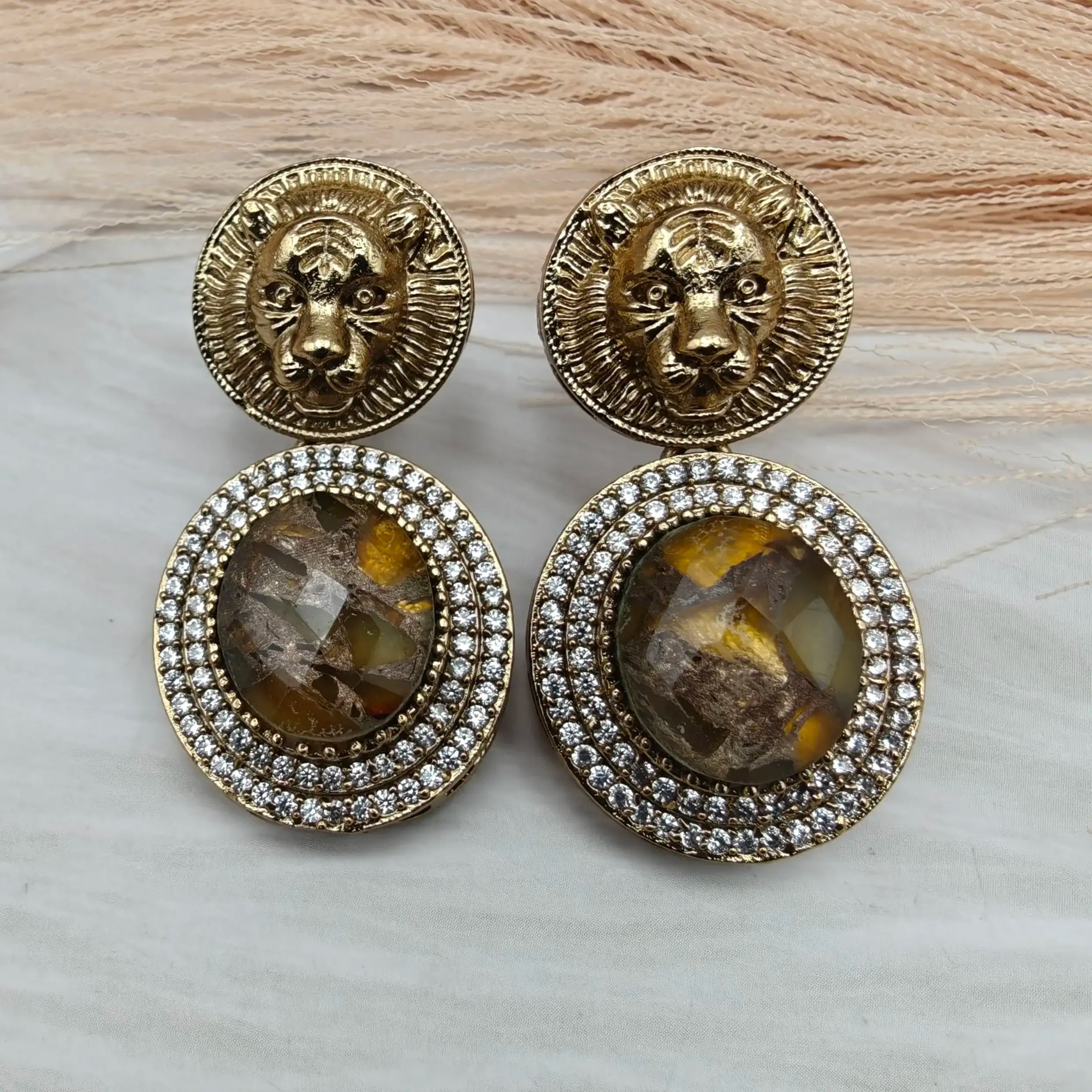 Sabyasachi Inspired Nitya Bagh Earrings - Golden Yellow