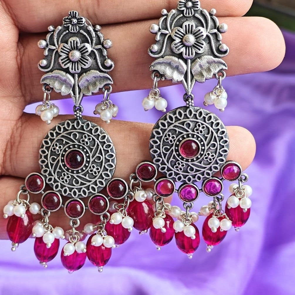 Aastha Earring - Hot Pink