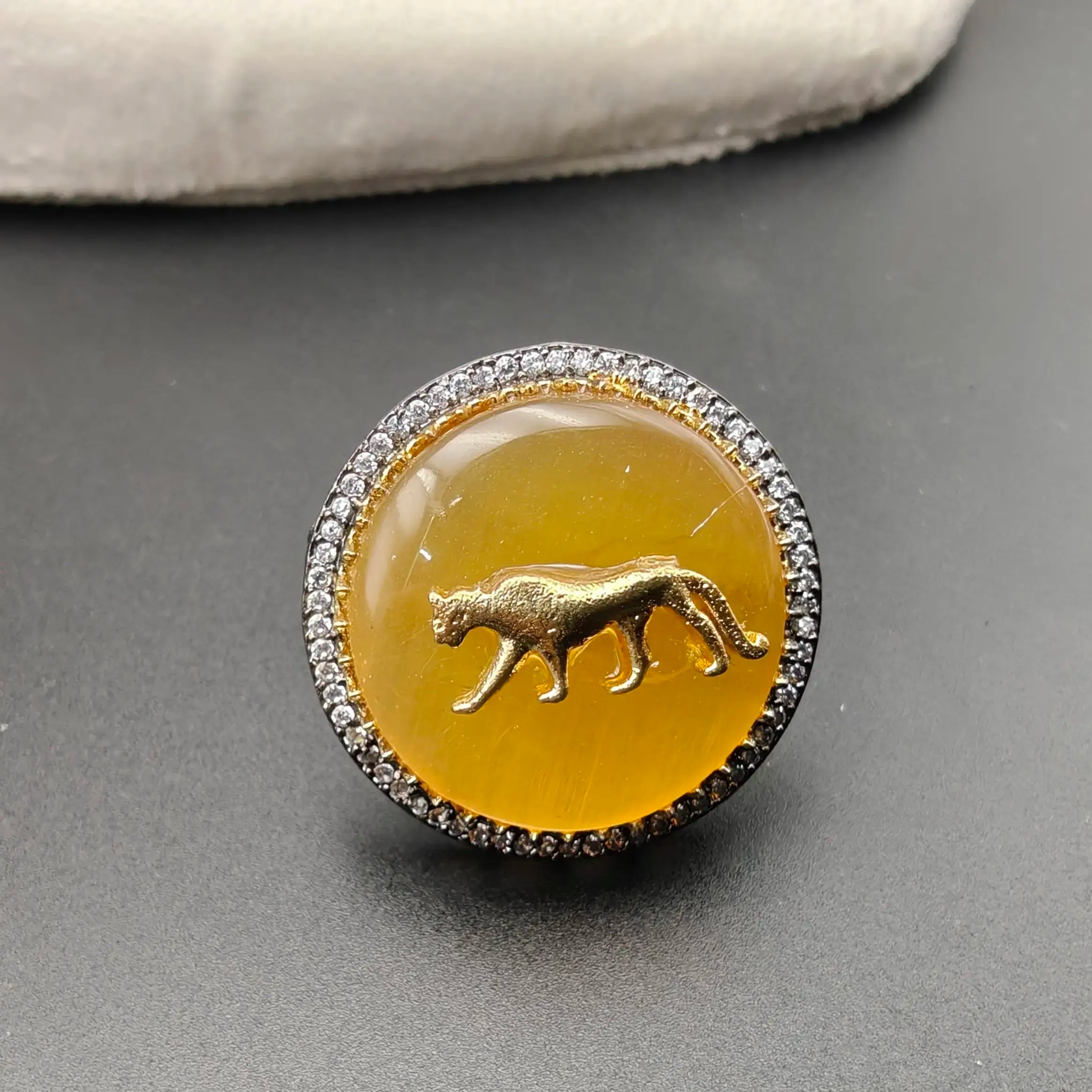 Sabyasachi Jaguar Monalisa Ring- Yellow