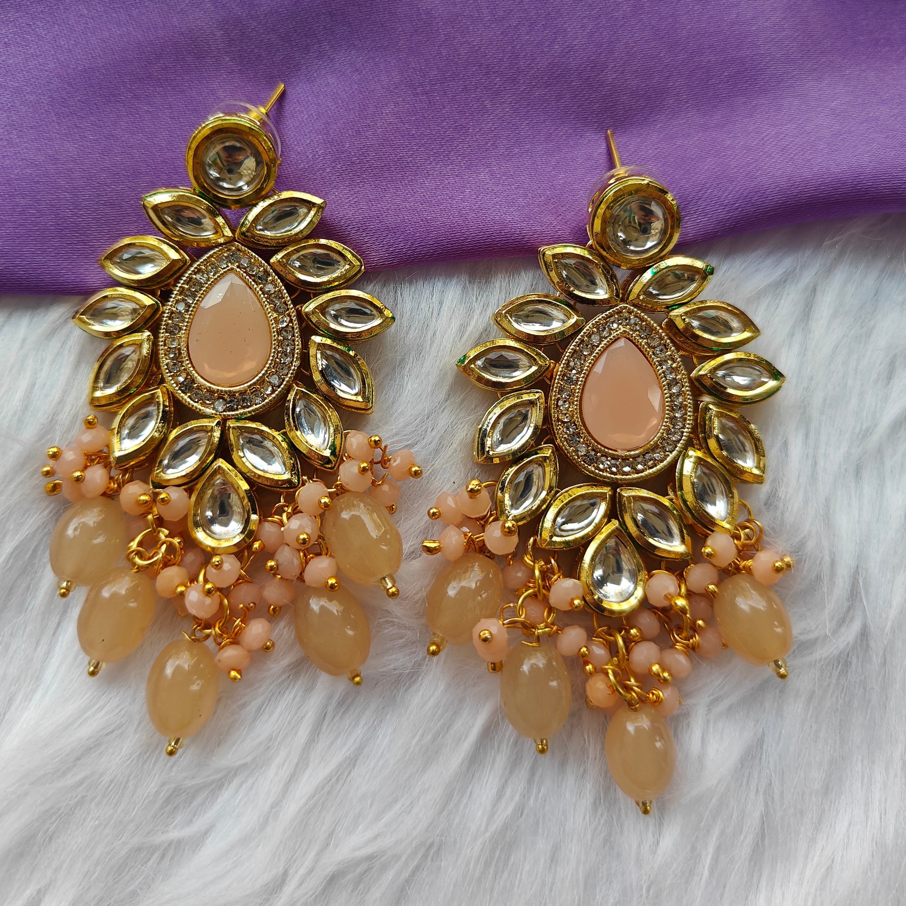 Samriddhi Peach Kundan Earring