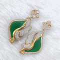 Swarn Statement Stone Earrings- Green