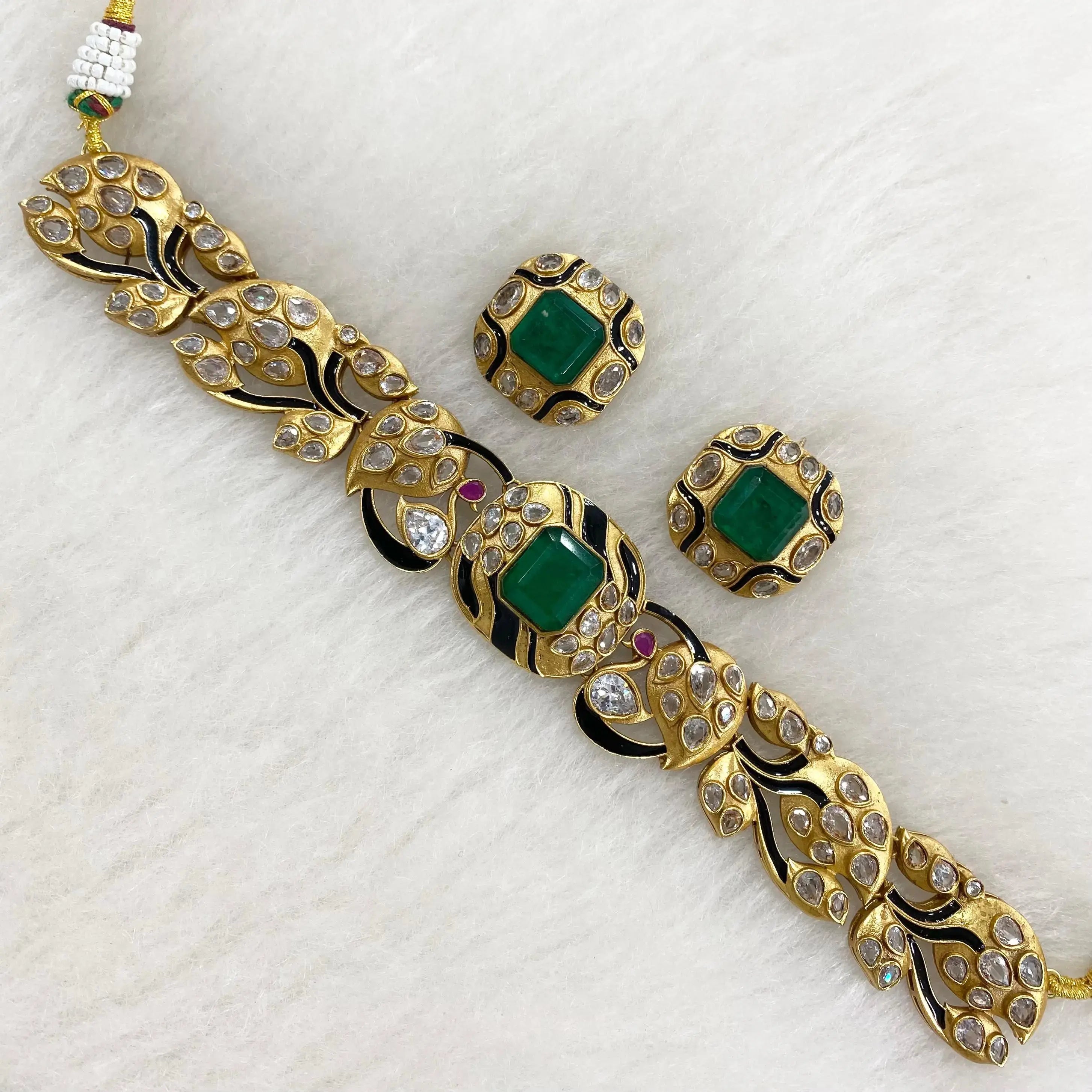 Bebo Sabyasachi Inspired Choker Set- Emerald Green