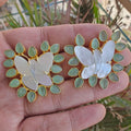 Aabha Shell Butterfly Earrings- Green