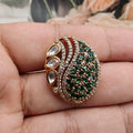 Armaya Adjustable Finger Ring - Green