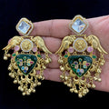 BaghKanthi Brass Fusion Earrings - Green